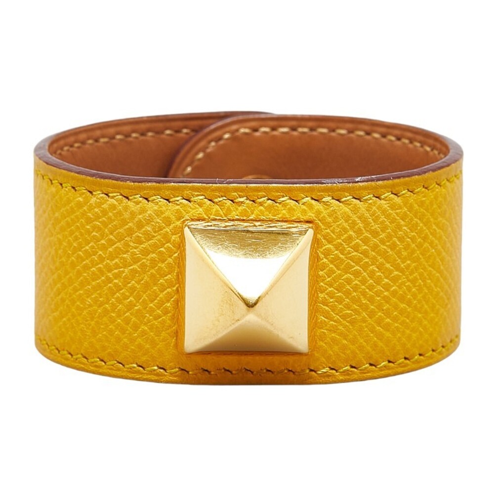 HERMES Black Leather Bracelet